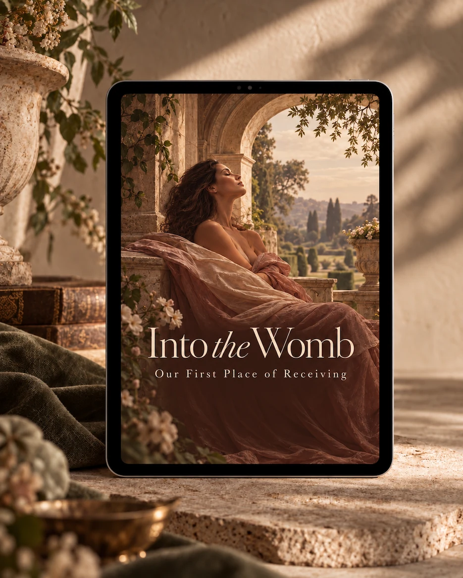 Into the Womb guided meditation shown on an iPad